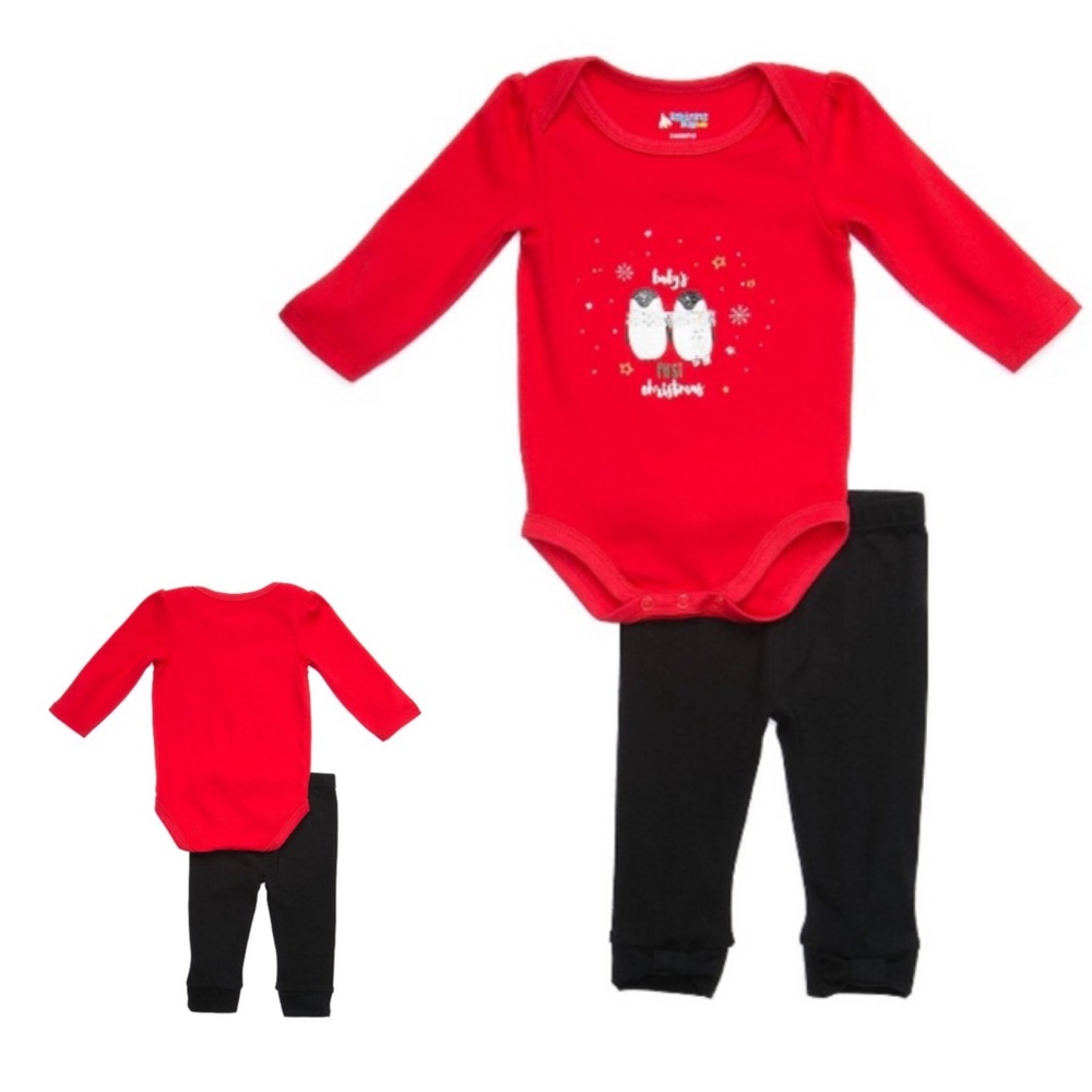 Baby’s First Christmas Bodysuit Socks & Leggings Set